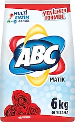 ABC Matik Gül Tutkusu 6 kg 40 Yıkama Beyazlar ve Renkliler için Toz Çamaşır Deterjanı