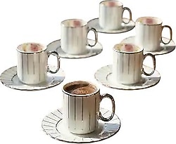 Acar Aisha NG-09240 Silver 6 Kişilik Kahve Fincan Takımı