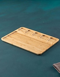 Acar Bambu 33 cm 6 Bölmeli Kahvaltı Sunum Tabağı