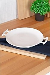 Acar Bianco Perla 29 cm Yuvarlak Kulplu Servis Tabağı