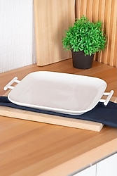 Acar Bianco Perla Kare Kulplu Servis Tabak 32.5 cm
