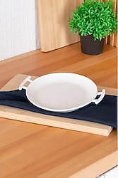 Acar Bianco Perla 22.5 cm Yuvarlak Kulplu Servis Tabağı