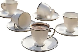 Acar Blair KAI-09268 Silver 6 Kişilik Kahve Fincan Takımı