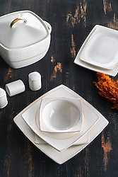 Acar Majolica Kare 60 Parça 12 Kişilik Yemek Takımı