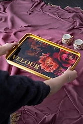 Acar Velour Milla 39 cm Cam Tepsi