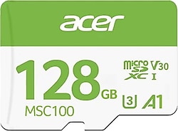 Acer MSC100 Class 10 UHS-I U3 A1 V30 128 GB Micro SD Kart