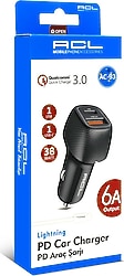 ACL AC-93 36 W Lightning Kablolu Hızlı Araç Şarj Aleti