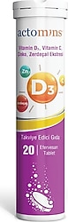 Actomins Vitamin D3 Vitamin C Çinko ve Zerdeçal Ekstrası 20 Efervesan Tablet