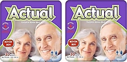 Actual Belbantlı Büyük Boy L 30'lu 2 Adet Hasta Bezi