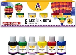 Adel 25 ml 6'lı Klasik Akrilik Boya