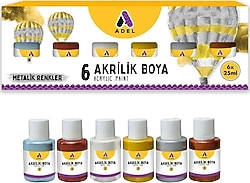Adel 25 ml 6'lı Metalik Akrilik Boya