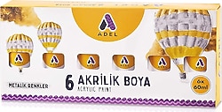 Adel 60 ml 6'lı Metalik Akrilik Boya