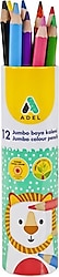 Adel Metal Tüp 12'li Jumbo Kuru Boya Seti