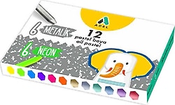 Adel Metalik + Fosforlu 12'li Pastel Boya