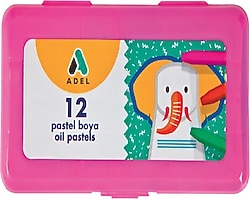 Adel Pembe Plastik Kutulu 12'li Pastel Boya