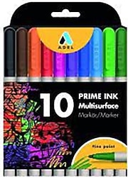 Adel Prime Ink Multisurface 10'lu Marker Kalem Seti