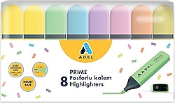 Adel Prime Pastel 8'li Fosforlu Kalem Seti