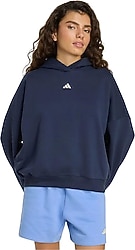 Adidas 3-Stripes Studio HZ0856 Kapüşonlu Lacivert Kadın Sweatshirt