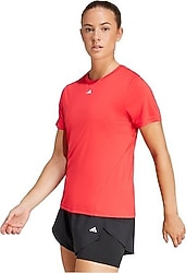 Adidas Designed For Training JC9818 Kırmızı Kısa Kollu Bisiklet Yaka Kadın Tişört