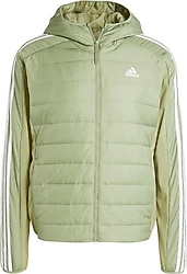 Adidas Essentials 3-Stripes Insulated IX8895 Kapüşonlu Yeşil Erkek Şişme Mont