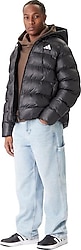 Adidas Essentials Cilmawarm JX7787 Kapüşonlu Siyah Erkek Şişme Mont