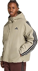 Adidas Essentials Climawarm 3-Stripes JM4041 Kapüşonlu Krem Erkek Mont
