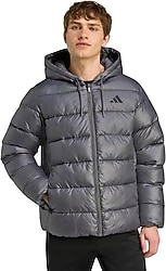 Adidas Essentials Climawarm JM8399 Kapüşonlu Gri Erkek Şişme Mont