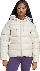 Adidas Essentials Climawarm JV7768 Kapüşonlu Krem Kadın Şişme Mont