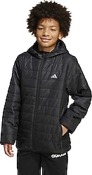 Adidas Essentials Light Padded JL7444 Kapüşonlu Siyah Çocuk Şişme Mont