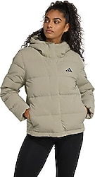 Adidas Helionic Climawarm JX3027 Kapüşonlu Bej Kadın Şişme Mont