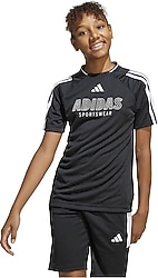 Adidas House Of Tiro JI6178 Siyah Kısa Kollu Bisiklet Yaka Çocuk Tişört