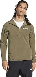 Adidas Multi Essentials JP0784 Yarım Fermuarlı Yeşil Erkek Polar