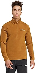 Adidas Multi Essentials JP0785 Yarım Fermuarlı Hardal Erkek Polar