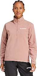 Adidas Multi Essentials JP0790 Yarım Fermuarlı Pudra Kadın Polar