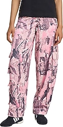 Adidas Originals Leaf Camo Print Satin KC8809 Pembe Kadın Kargo Pantolon