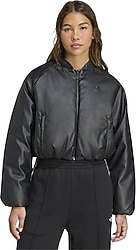 Adidas Pleather Synthetic Down JX5332 Siyah Kadın Bomber Mont