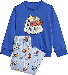 Adidas Seasonal Essentials Fun Track JI6236 Mavi Bebek Eşofman Takımı