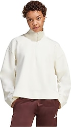 Adidas Soft Lux JV9907 Yarım Fermuarlı Kırık Beyaz Kadın Sweatshirt
