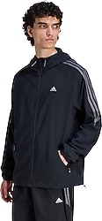 Adidas Striped Regular KE2665 Kapüşonlu Erkek Rüzgarlık