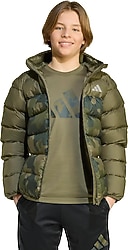Adidas Synthetic Down Allover Print Kapüşonlu Çocuk Şişme Mont