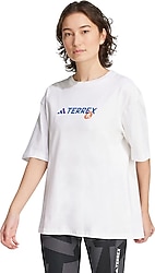 Adidas Terrex Back Graphic JI9157 Kısa Kollu Bisiklet Yaka Kadın Tişört