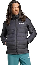 Adidas Terrex Multi Light Down Climawarm JZ9968 Kapüşonlu Siyah Erkek Şişme Mont