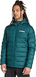 Adidas Terrex Multi Light Down Climawarm JZ9970 Kapüşonlu Yeşil Erkek Şişme Mont