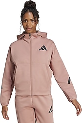 Adidas Z.N.E. JC5394 Kapüşonlu Pembe Kadın Eşofman Üstü