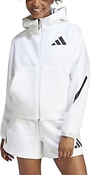 Adidas Z.N.E. JE7849 Kapüşonlu Beyaz Kadın Eşofman Üstü