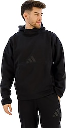 Adidas Z.N.E. JE7537 Kapüşonlu Siyah Erkek Sweatshirt