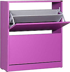 Adore Mobilya Flat Duo 2 Katlı Geniş Ayakkabılık Mor