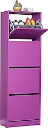 Adore Mobilya Flat Duo Mor 4 Katlı Ayakkabılık