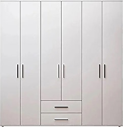 Adore White 2 Çekmeceli 6 Kapaklı Gardırop