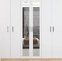 AEKA Kale AE-2116 Aynalı 6 Kapaklı Gardırop